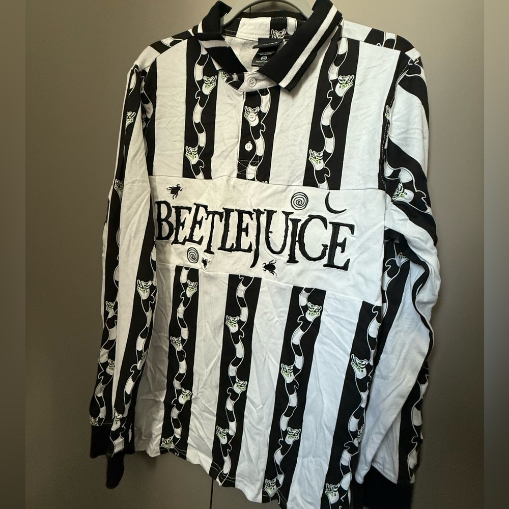 BoxLunch bettlejuice rugby shirt